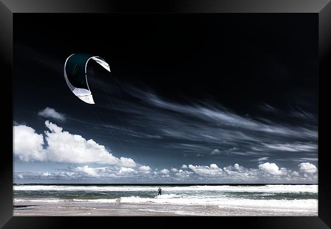 Kite Surfer Framed Print by Paul Appleby