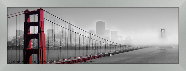 San Francisco with Golden Gate Bridge Framed Print by Thomas Stroehle