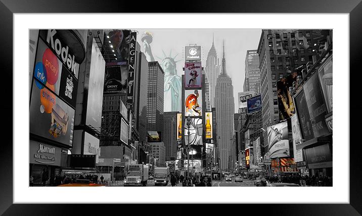 Ny Collage Framed Mounted Print by Thomas Stroehle