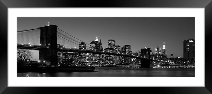 Brooklyn Bridge Framed Mounted Print by Thomas Stroehle