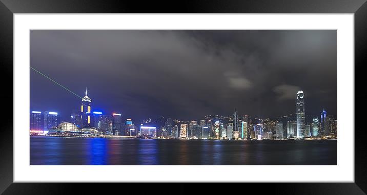 City lights Hong Kong Framed Mounted Print by Thomas Stroehle