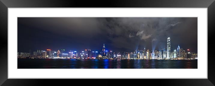 Hong Kong Panorama Framed Mounted Print by Thomas Stroehle