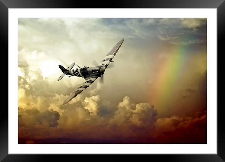  Spitfire Passing Through The Storm  Framed Mounted Print by J Biggadike