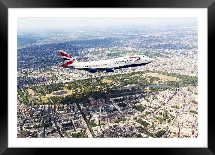 British Airways Boeing 747 Framed Mounted Print by J Biggadike