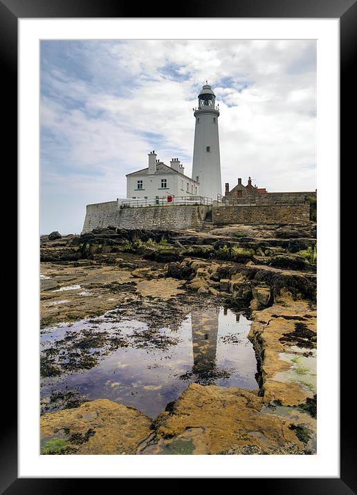 St. Mary's Lighthouse Framed Mounted Print by Kevin Tate