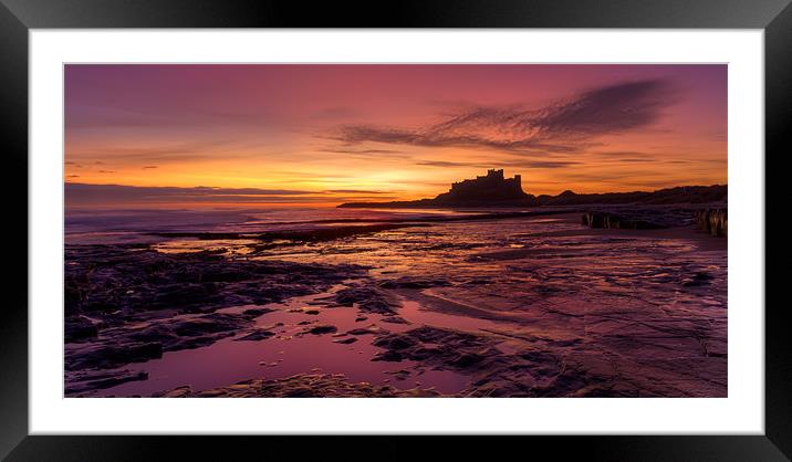 Sunrise on Bamburgh Beach Framed Mounted Print by Kevin Tate