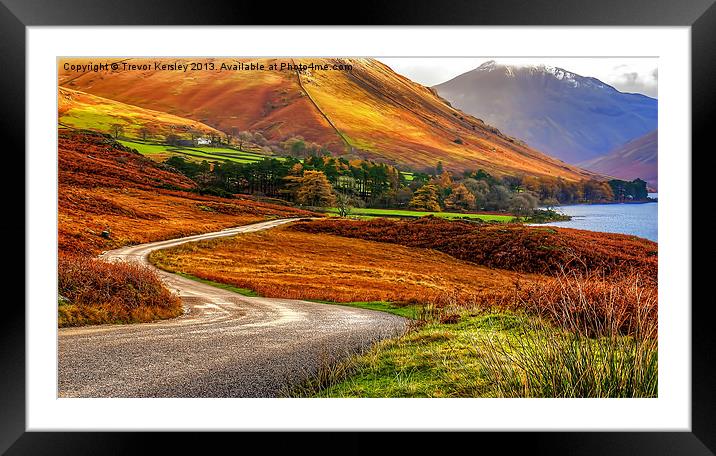The Road to Wasdale Lake District Framed Mounted Print by Trevor Kersley RIP