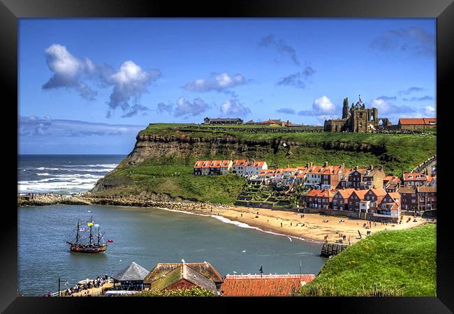 The Endeavour in Whitby Harbour Framed Print by Tom Gomez
