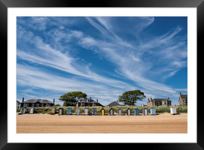 Elie Beach Huts Fife Scotland Framed Mounted Print by Gerry Greer