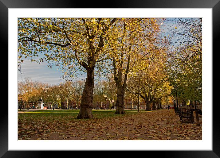 Queens Square walk. Framed Mounted Print by John Morgan