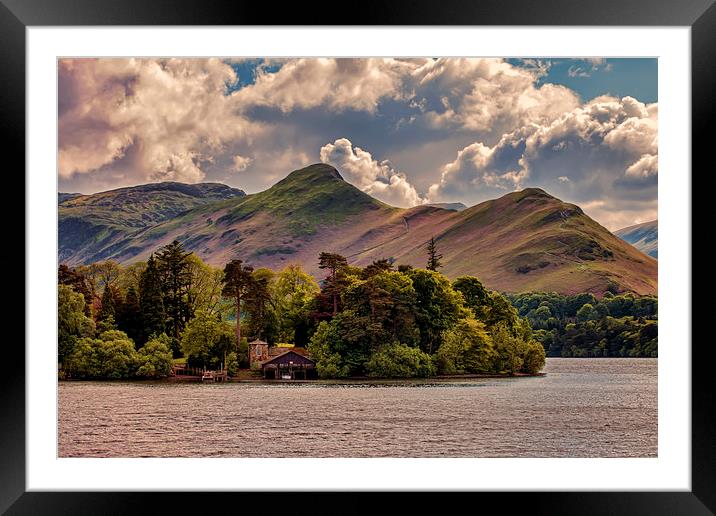 Across The Lake To Catbells Framed Mounted Print by Roger Green
