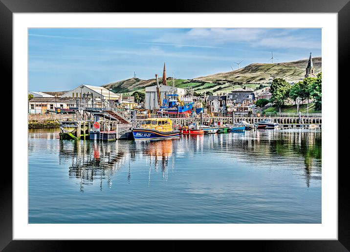 Girvan Harbour Reflection Framed Mounted Print by Valerie Paterson