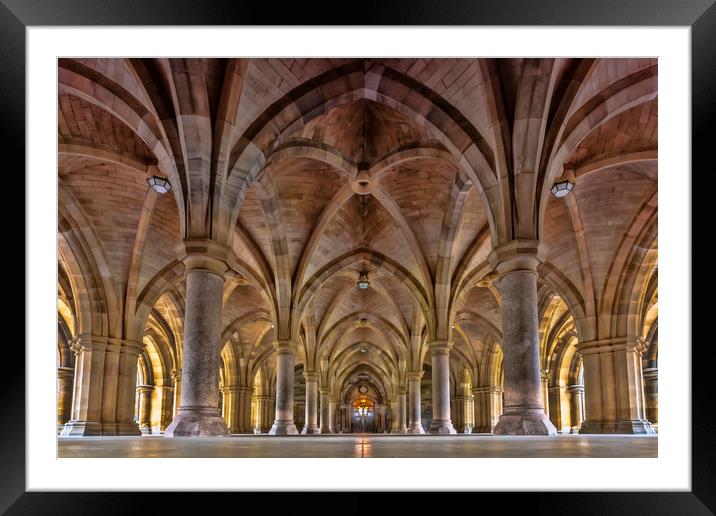 Glasgow University Cloisters Framed Mounted Print by Valerie Paterson