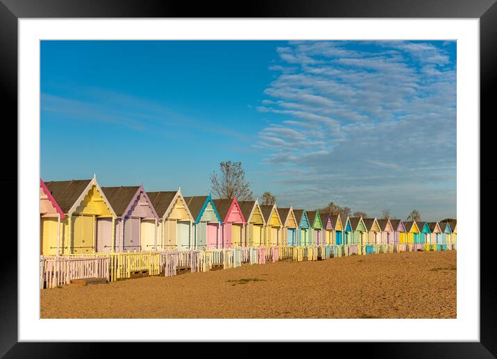 Colourful beach huts Framed Mounted Print by Gary Eason
