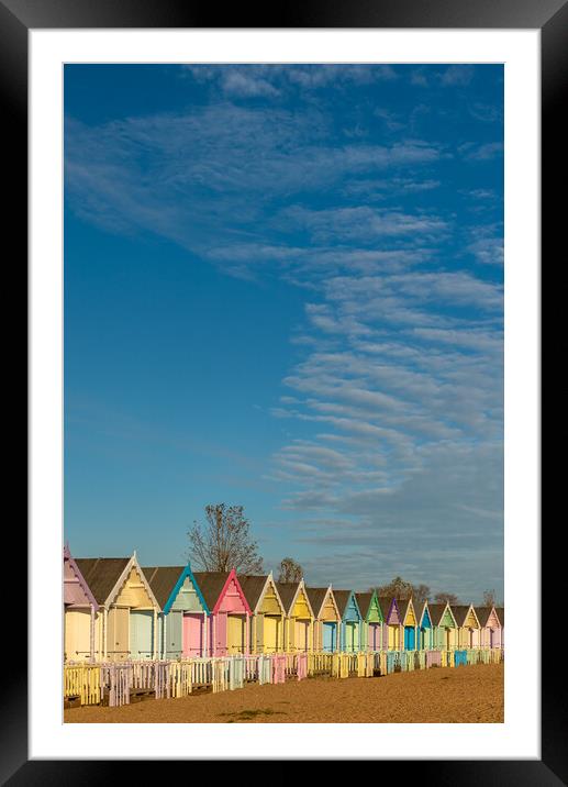 Colourful beach huts Framed Mounted Print by Gary Eason