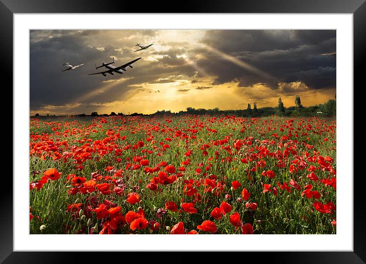 The final sortie: Lancaster Spitfire Hurricane Framed Mounted Print by Gary Eason