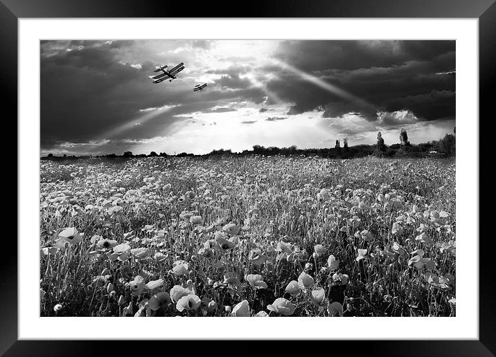The final sortie WWI black and white version Framed Mounted Print by Gary Eason