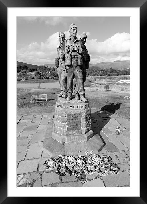 Commando Memorial, Spean Bridge black and white Framed Mounted Print by Gary Eason