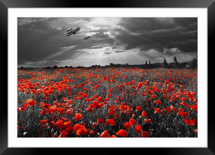The final sortie WWI version selective colour vers Framed Mounted Print by Gary Eason