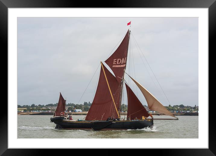 Thames sailing barge Edme Framed Mounted Print by Gary Eason