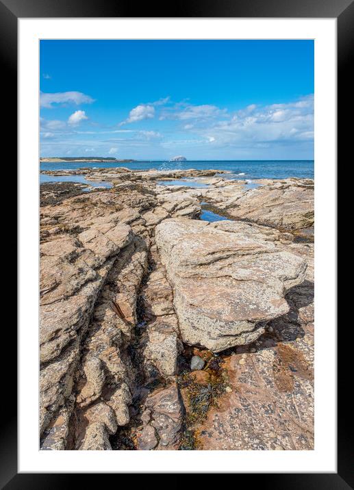 Rocks on Tyninghame Beach Framed Mounted Print by Gary Eason