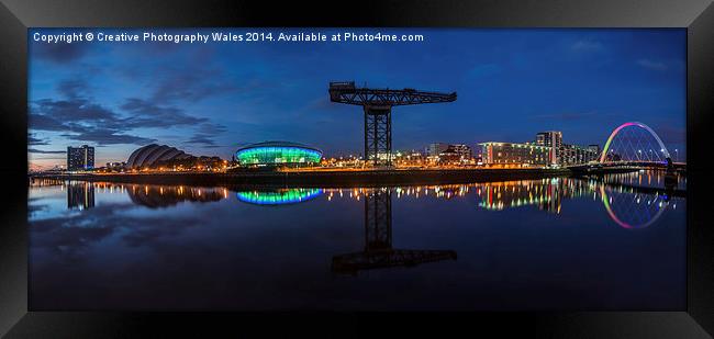  Glasgow Night Panorama Framed Print by Creative Photography Wales