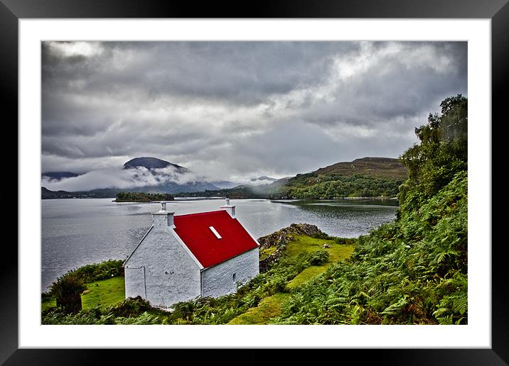 Red Roof Cottage Applecross Scotland Framed Mounted Print by Derek Beattie