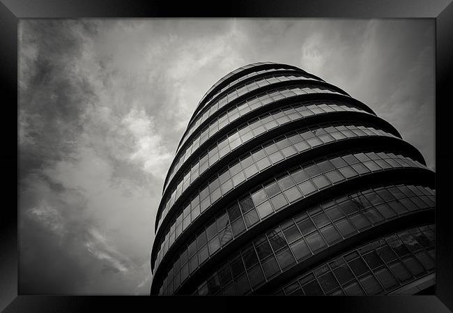 City Hall Mono London Framed Print by Gary Mather