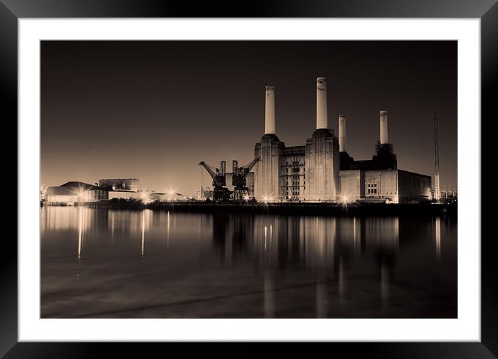 battersea Power Station Toned Framed Mounted Print by Dean Messenger