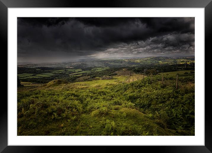Bodmin moor  approaching storms Framed Mounted Print by Dean Messenger