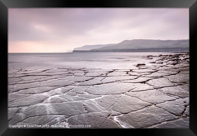 Crazy Paving at Kimmeridge Bay Framed Print by Chris Frost