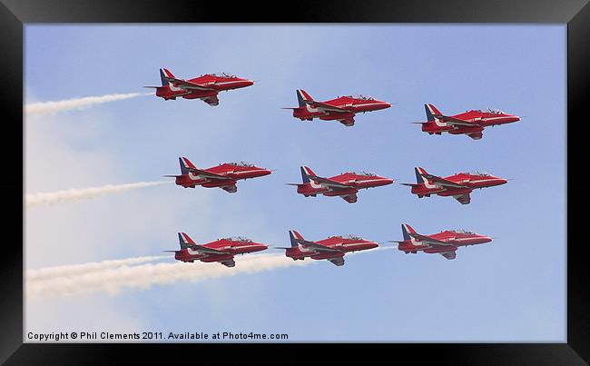 RAF Red Arrows at Eastbourne Framed Print by Phil Clements