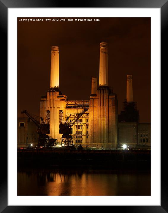 Battersea Power Station Night Framed Mounted Print by Chris Petty