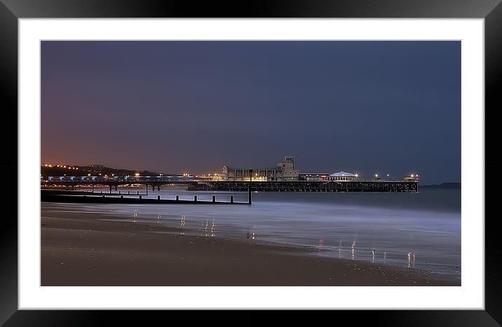 Bournemouth Pier at Night Framed Mounted Print by Jennie Franklin