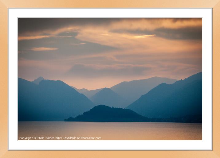 Evening on Lake Como Framed Mounted Print by Philip Baines LRPS