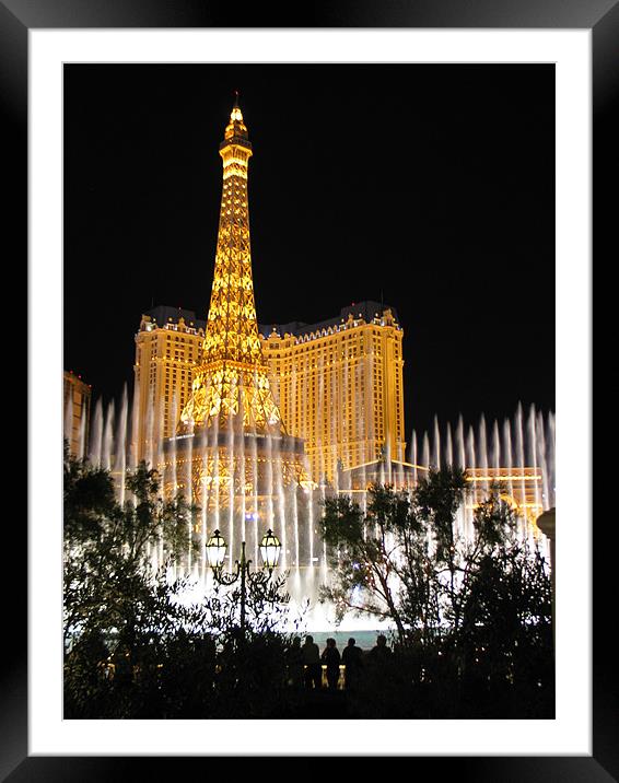 Las Vegas Fountains Framed Mounted Print by Jon Kondrath
