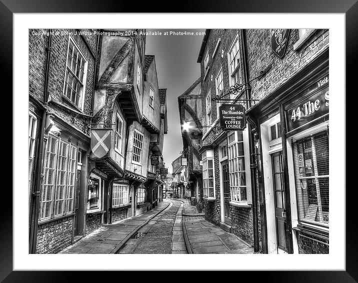  The Shambles York BW Framed Mounted Print by Colin Williams Photography