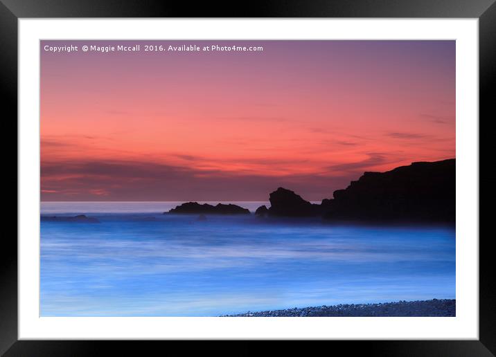Sunset at Summerleaze beach, Bude Framed Mounted Print by Maggie McCall