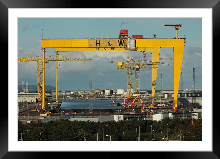 Northern Ireland belfast Harland and Wolff Samson and goliath cranes.Wall clock