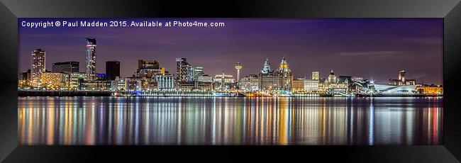 The Liverpool Waterfront Skyline Framed Print by Paul Madden