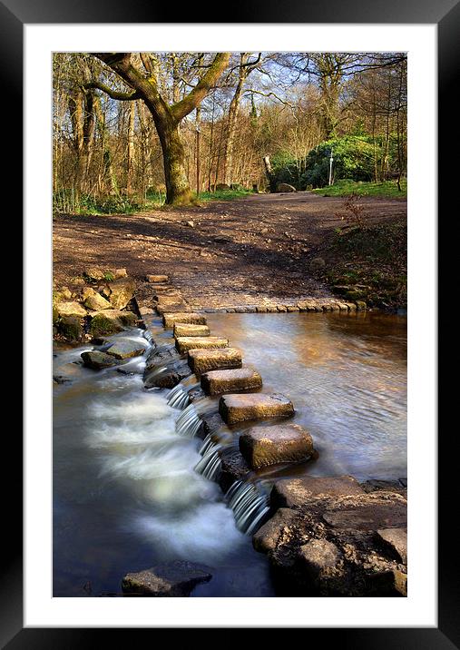 Porter Brook Stepping Stones & Falls Framed Mounted Print by Darren Galpin