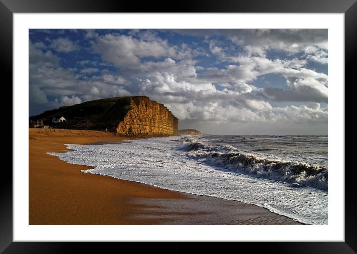 Stormy day at West Bay Framed Mounted Print by Darren Galpin