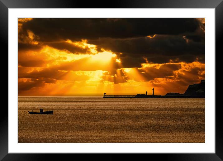 Dramatic Whitby Sunrise Framed Mounted Print by Darren Ball