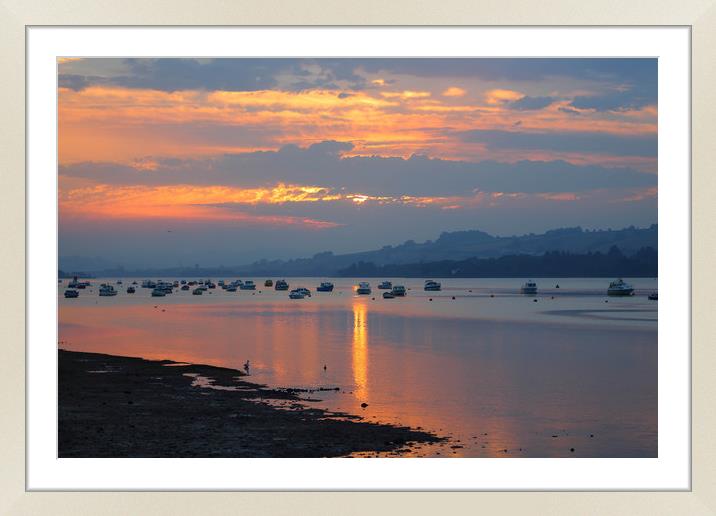 beautiful teign estuary sunset Framed Mounted Print by kevin murch