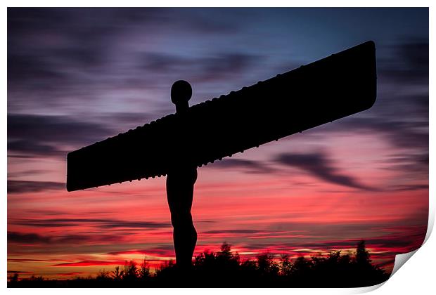  Angel of the North Sunset Print by Helen Holmes