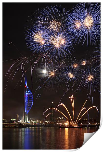 Spinnaker Tower fireworks Print by Sharpimage NET