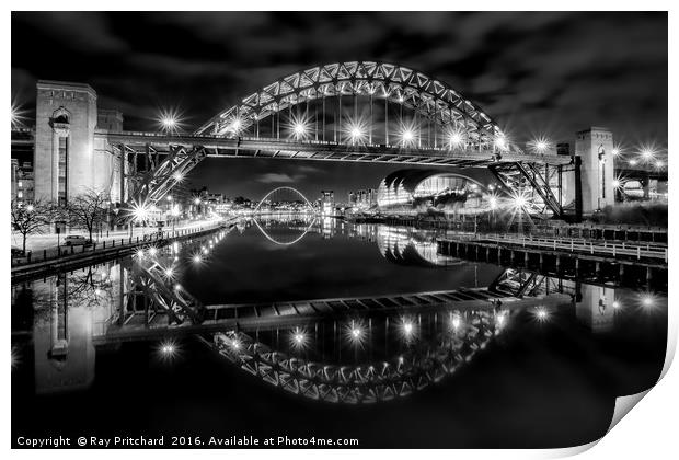 Tyne Bridge Reflected Print by Ray Pritchard