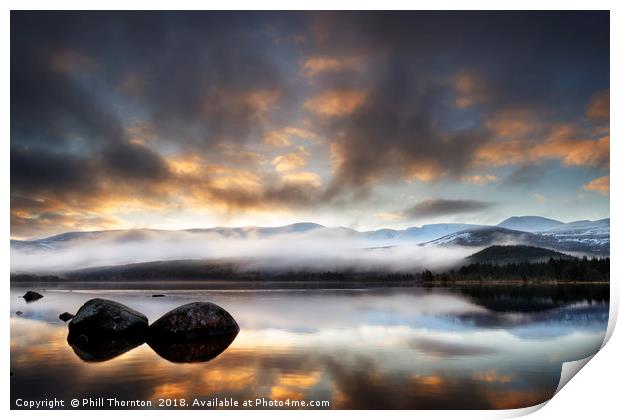 Sunrise over Loch Morlich, 3x2 ratio. Print by Phill Thornton