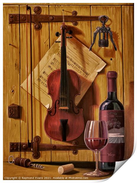 Wine and Accompaniment Print by Raymond Evans