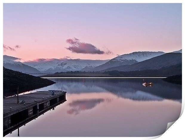 Winters Sunset On Loch Leven Print by Finan Fine Art Prints